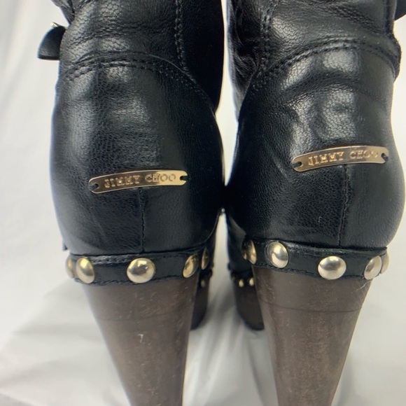 -JIMMY CHOO- Leather platform booties - Picture 3 of 7